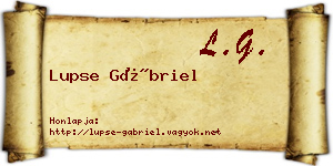 Lupse Gábriel névjegykártya